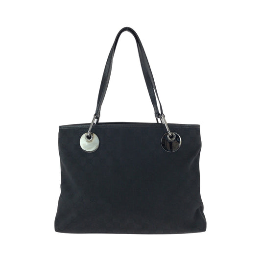 21122
GUCCI グッチ ブラック 黒 シルバー金具 GGキャンバス 120837 トートバッグ ショルダーバッグ レディース A41