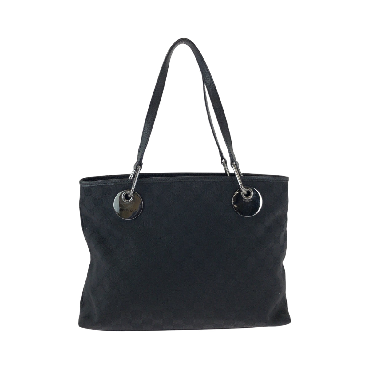 21122
GUCCI Black Silver Hardware GG Canvas 120837 Tote Bag Shoulder Bag Ladies A41