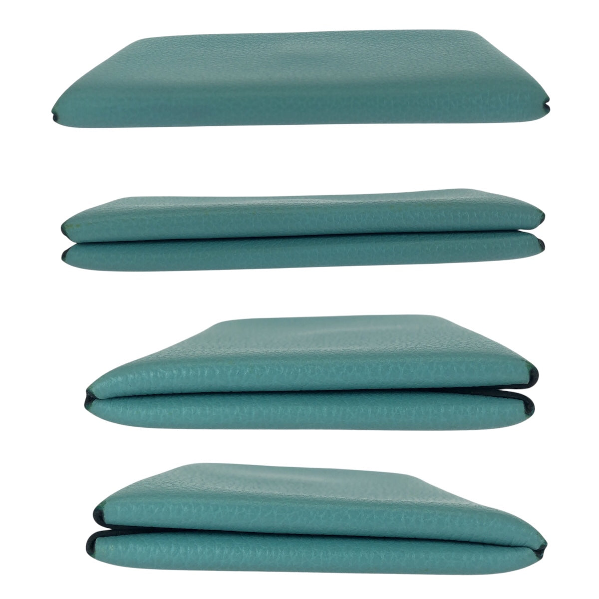 21124
HERMES エルメス カルヴィ ライトブルー シルバー金具 シェーブル カードケース 名刺入れ A刻印 レディース ABP30