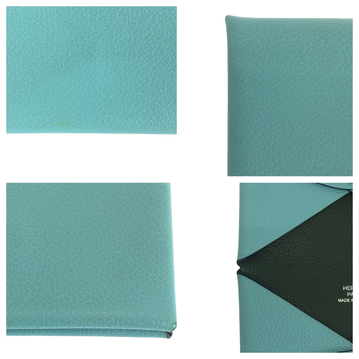 21124
HERMES エルメス カルヴィ ライトブルー シルバー金具 シェーブル カードケース 名刺入れ A刻印 レディース ABP30