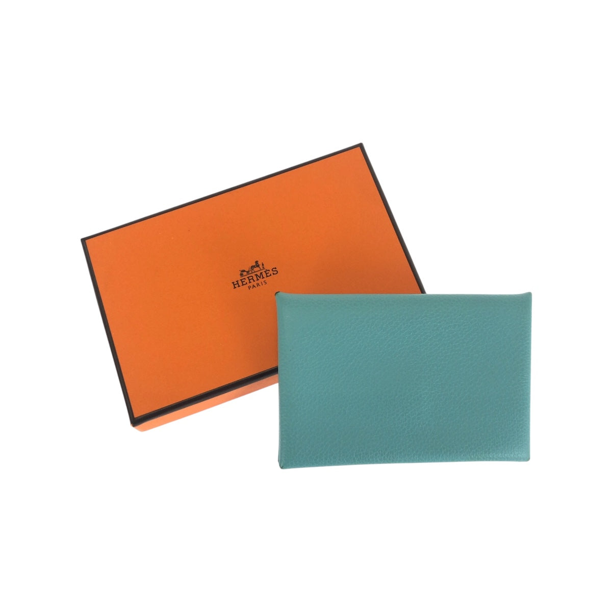 21124
HERMES エルメス カルヴィ ライトブルー シルバー金具 シェーブル カードケース 名刺入れ A刻印 レディース ABP30