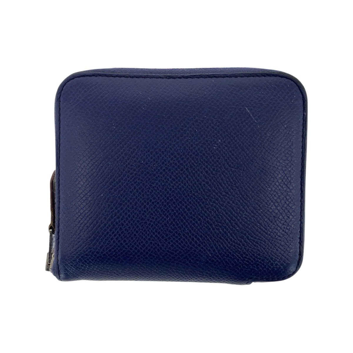 21125
HERMES エルメス アザップ シルクイン コンパクト ネイビー シルバー金具 ヴォーエプソン / シルク 折財布 コインケース 小銭入れ C刻印 レディース AB36