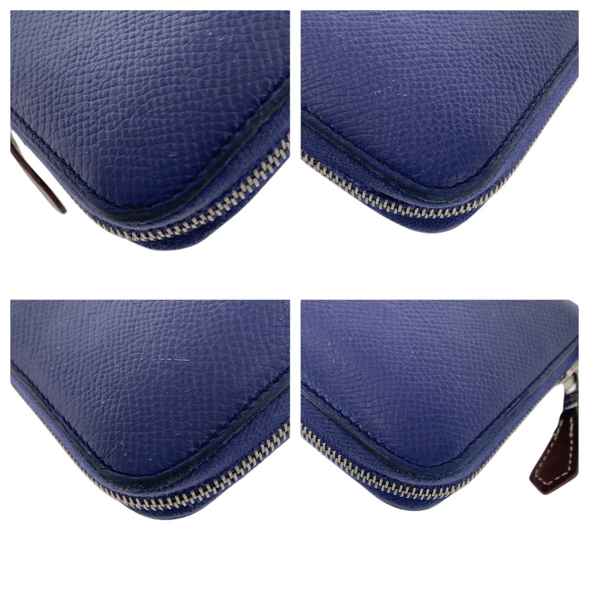 21125
HERMES エルメス アザップ シルクイン コンパクト ネイビー シルバー金具 ヴォーエプソン / シルク 折財布 コインケース 小銭入れ C刻印 レディース AB36