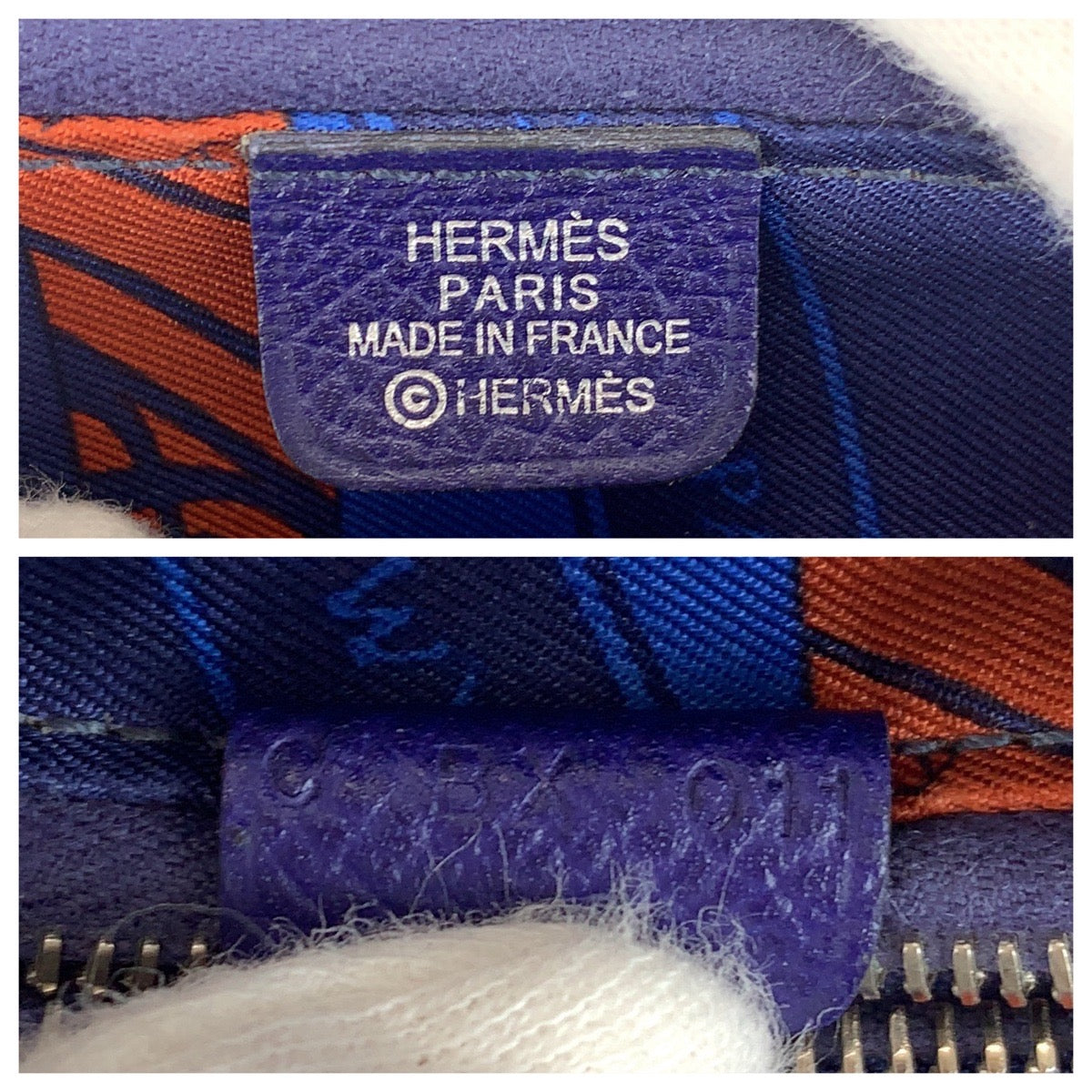 21125
HERMES エルメス アザップ シルクイン コンパクト ネイビー シルバー金具 ヴォーエプソン / シルク 折財布 コインケース 小銭入れ C刻印 レディース AB36