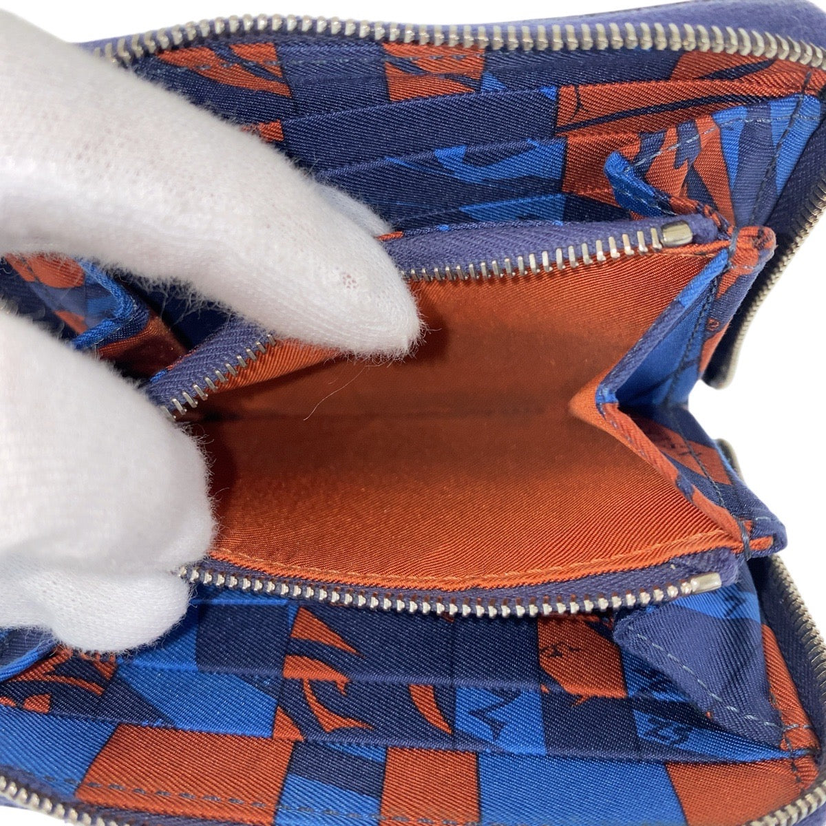 21125
HERMES エルメス アザップ シルクイン コンパクト ネイビー シルバー金具 ヴォーエプソン / シルク 折財布 コインケース 小銭入れ C刻印 レディース AB36