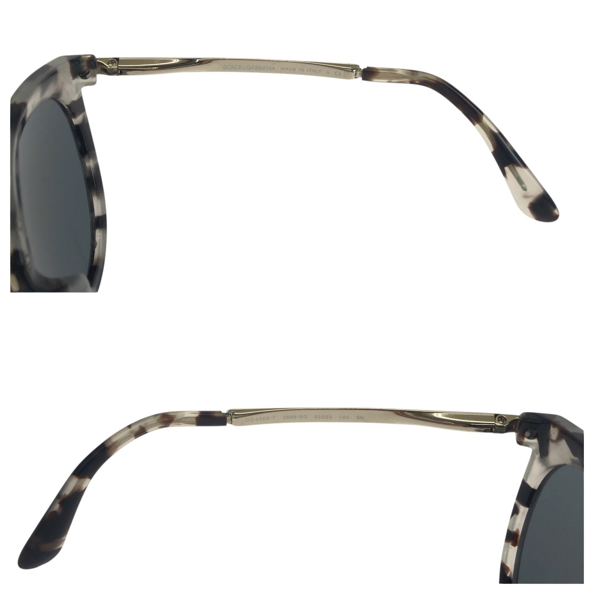 21128
DOLCE&GABBANA ドルチェアンドガッバーナ ブラウン クリア ゴールド金具 プラスチック / メタル DG4268-F 2888/6G 52□22 140 3N サングラス 男女兼用 ラウンド レディース AB12