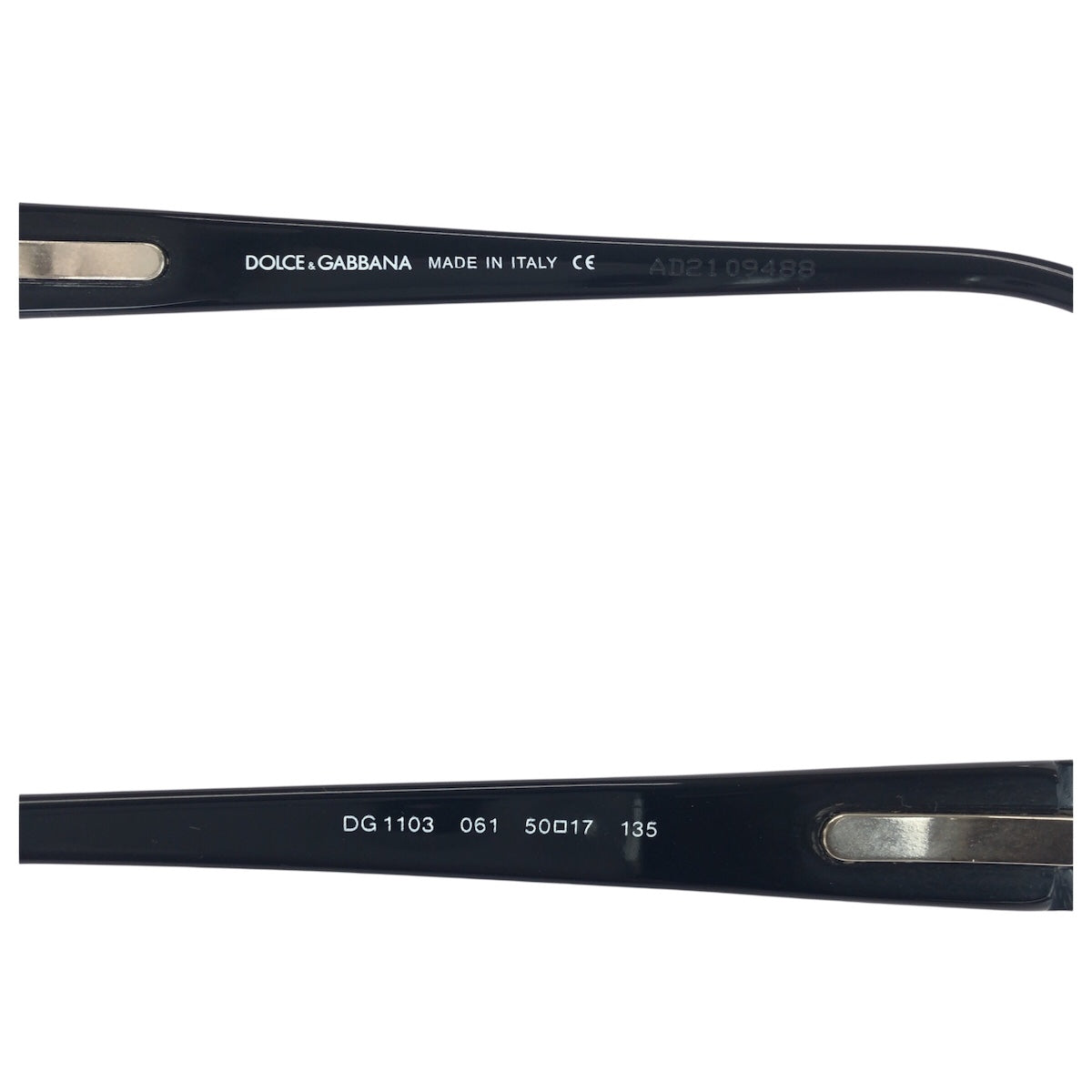 21129
DOLCE&GABBANA ドルチェアンドガッバーナ ブラック 黒 シルバー金具 プラスチック / メタル DG1103 061 50□17 135 メガネ メガネフレーム 男女兼用 メンズ A8