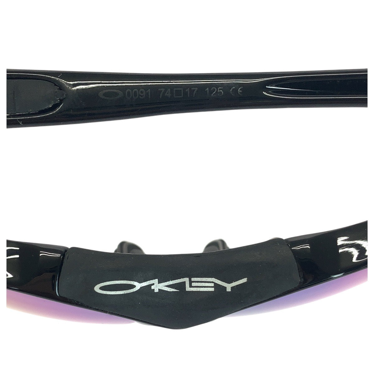 21133
OAKLEY オークリー ブラック 黒 シルバー金具 プラスチック 0091 74□17 125 サングラス スクエア メンズ AB14