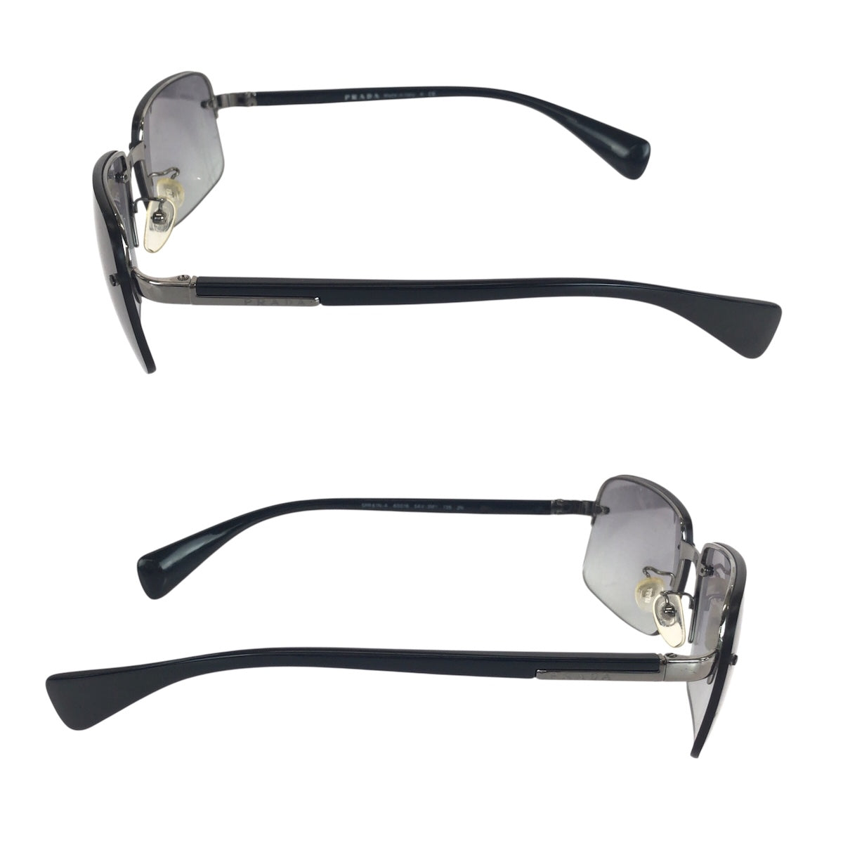 21134
PRADA プラダ ブラック 黒 シルバー金具 プラスチック / メタル SPR61N-A 60□16 5AV-3M1 135 2N サングラス 男女兼用 スクエア メンズ AB5