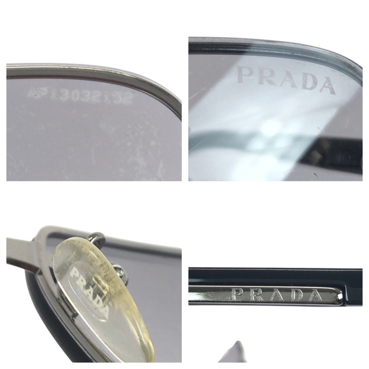 21134
PRADA プラダ ブラック 黒 シルバー金具 プラスチック / メタル SPR61N-A 60□16 5AV-3M1 135 2N サングラス 男女兼用 スクエア メンズ AB5