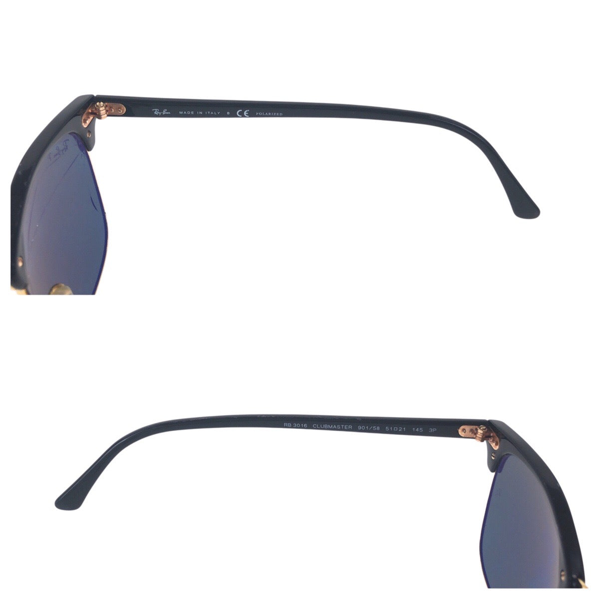 21135
Ray-Ban レイバン クラブマスター ブラック 黒 ゴールド金具 プラスチック / メタル RB3016 CLUBMASTER 901/58 51□21 145 3P サングラス 男女兼用 ウェリントン メンズ B3