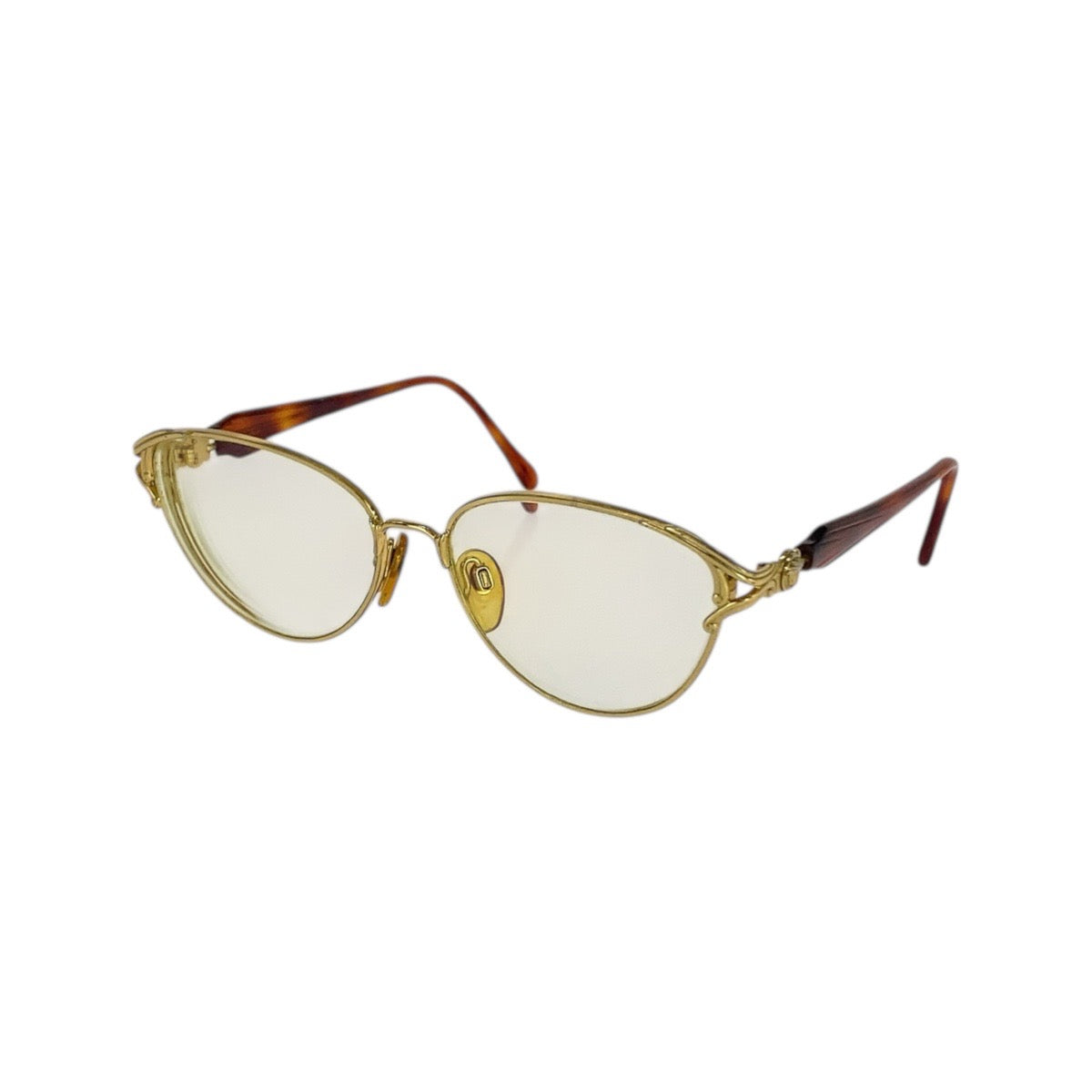 21136
VERSACE ヴェルサーチ ヴィンテージ ゴールド ブラウン プラスチック / メタル COL 19L サングラス 男女兼用 フォックス レディース AB12