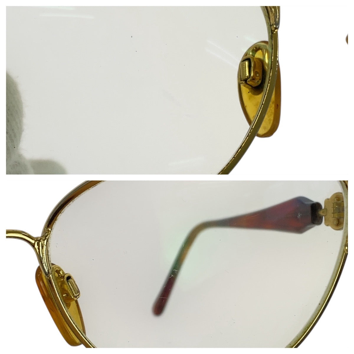 21136
VERSACE ヴェルサーチ ヴィンテージ ゴールド ブラウン プラスチック / メタル COL 19L サングラス 男女兼用 フォックス レディース AB12