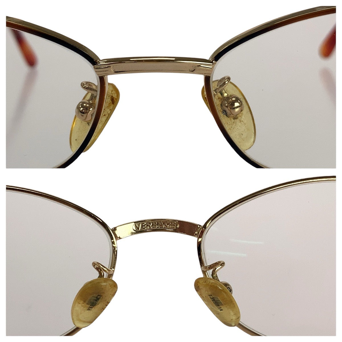 21137
VERSACE ヴェルサーチ ゴールド ブラウン メタル / プラスチック COL 07M 54□18 メガネ メガネフレーム 男女兼用 レディース AB12