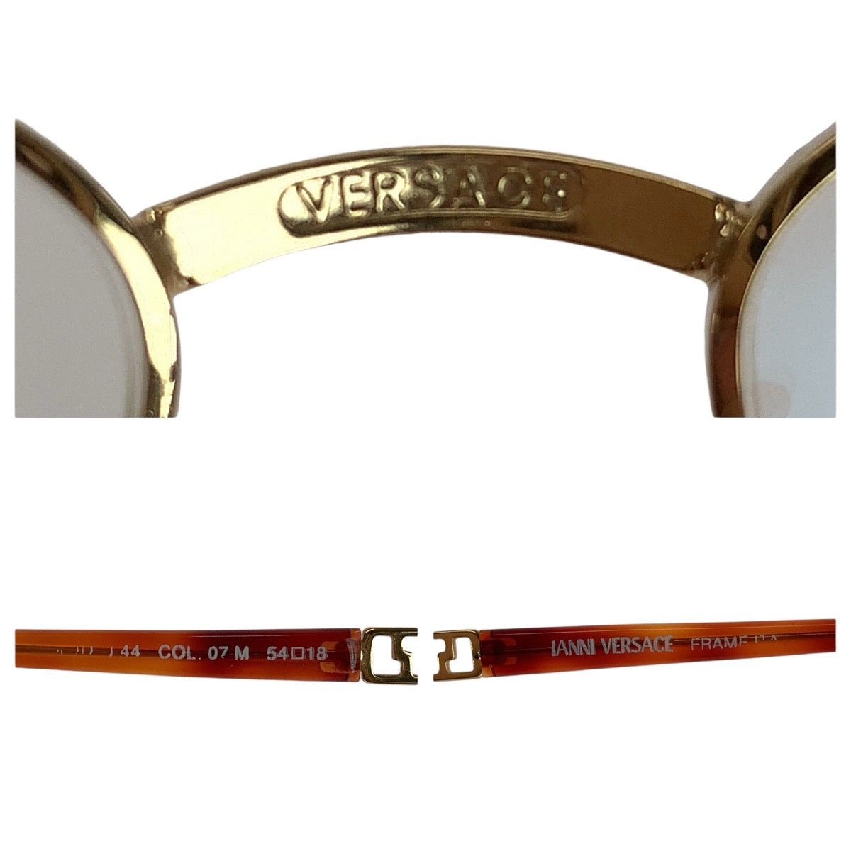 21137
VERSACE ヴェルサーチ ゴールド ブラウン メタル / プラスチック COL 07M 54□18 メガネ メガネフレーム 男女兼用 レディース AB12