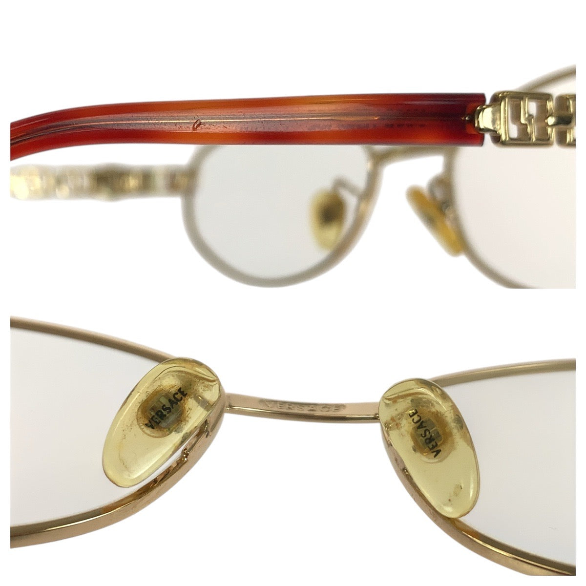 21137
VERSACE ヴェルサーチ ゴールド ブラウン メタル / プラスチック COL 07M 54□18 メガネ メガネフレーム 男女兼用 レディース AB12