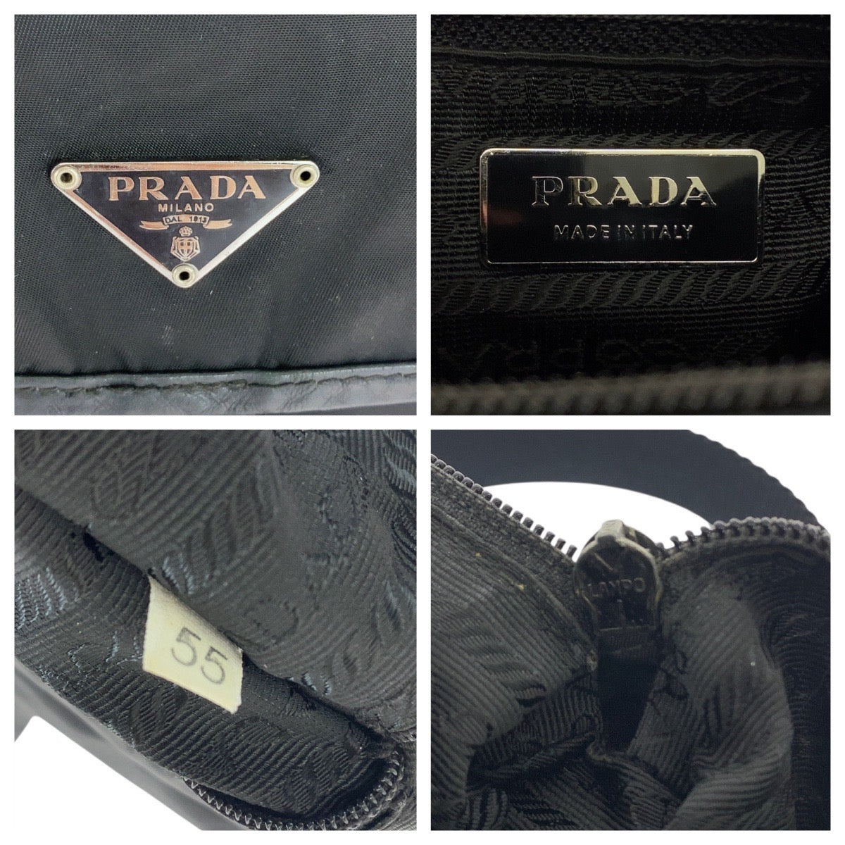 21142
PRADA プラダ テスート 三角ロゴプレート ブラック 黒 シルバー金具 ナイロン ショルダーバッグ メッセンジャーバッグ レディース AB35