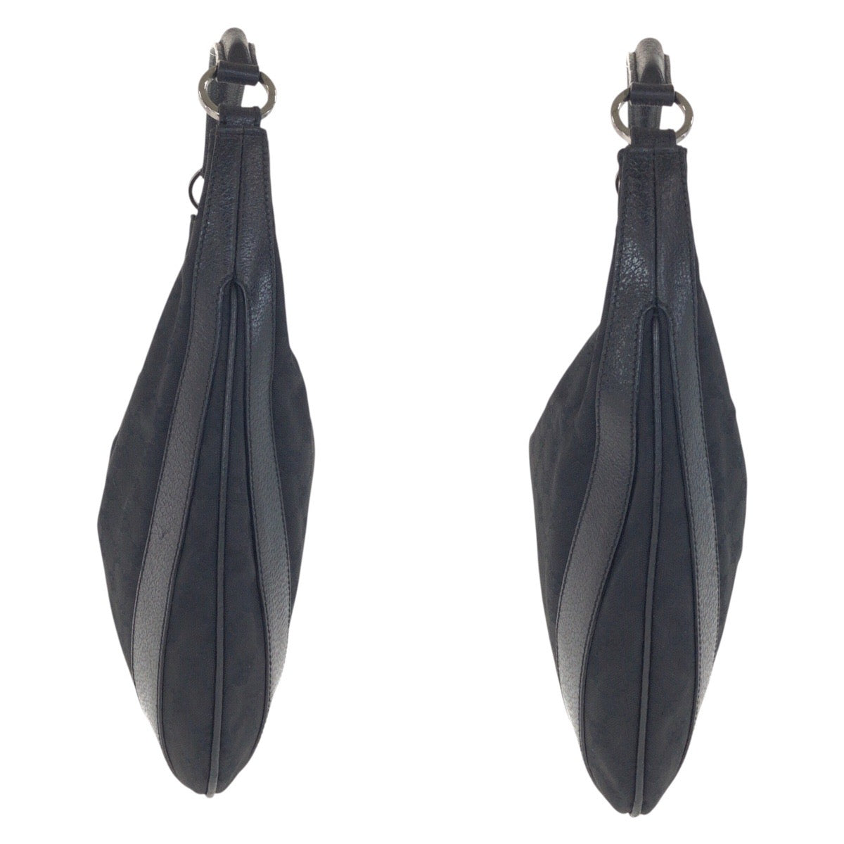 21143
GUCCI グッチ ホーボー ブラック 黒 シルバー金具 GGキャンバス / レザー 124357 ショルダーバッグ ハンドバッグ レディース ABP42