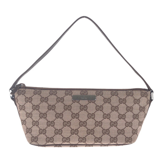 21144
GUCCI グッチ ブラウン シルバー金具 GGキャンバス / レザー 07198 ハンドバッグ アクセサリーポーチ レディース ABP20