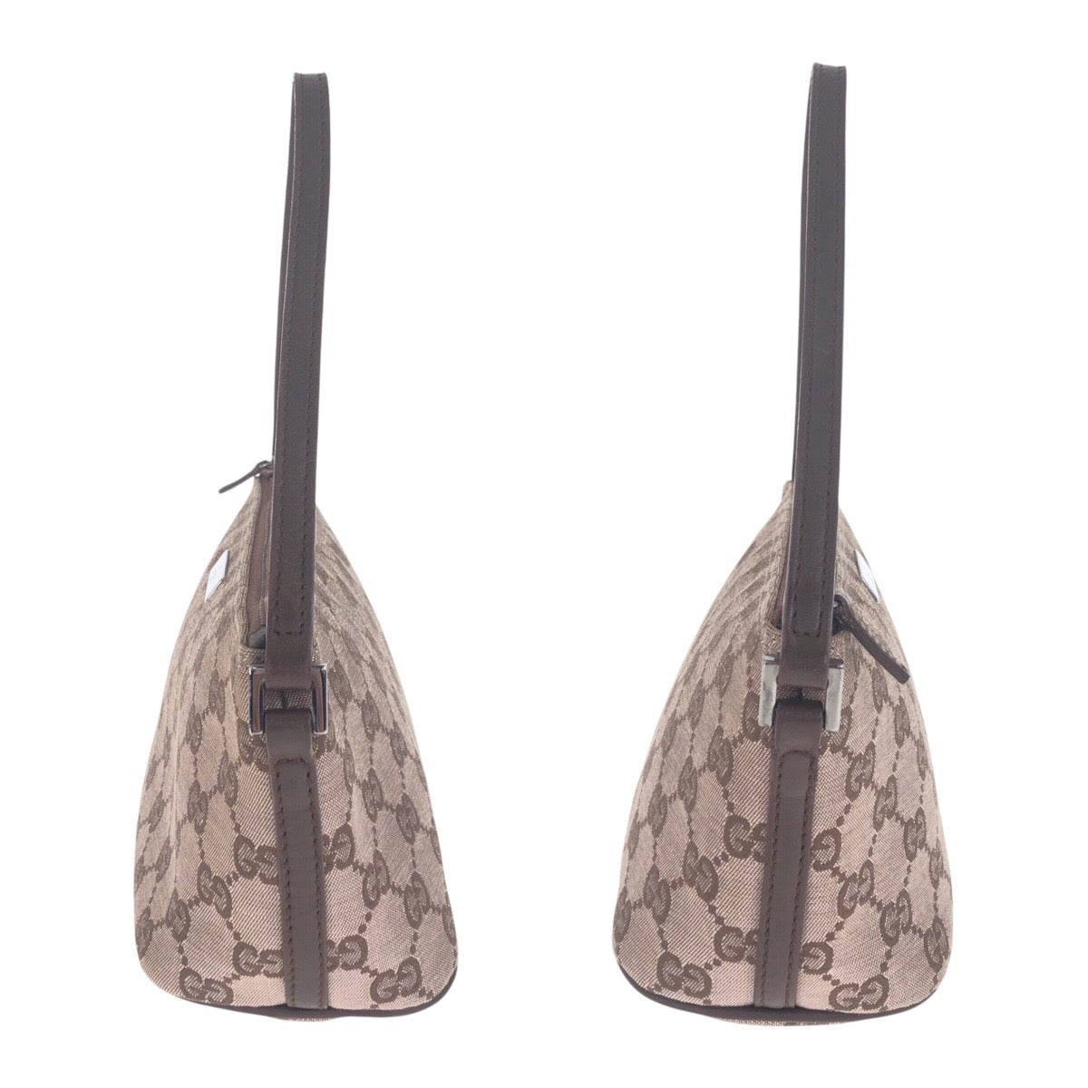 21144
GUCCI グッチ ブラウン シルバー金具 GGキャンバス / レザー 07198 ハンドバッグ アクセサリーポーチ レディース ABP20