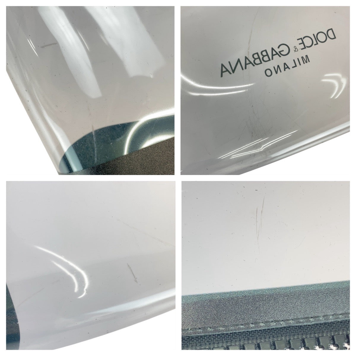 21145
DOLCE&GABBANA ドルチェアンドガッバーナ クリア ブラック ゴールド金具 PVC ショルダーバッグ クラッチバッグ レディース ABP14