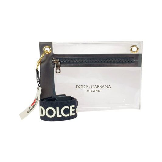 21145
DOLCE&GABBANA ドルチェアンドガッバーナ クリア ブラック ゴールド金具 PVC ショルダーバッグ クラッチバッグ レディース ABP14