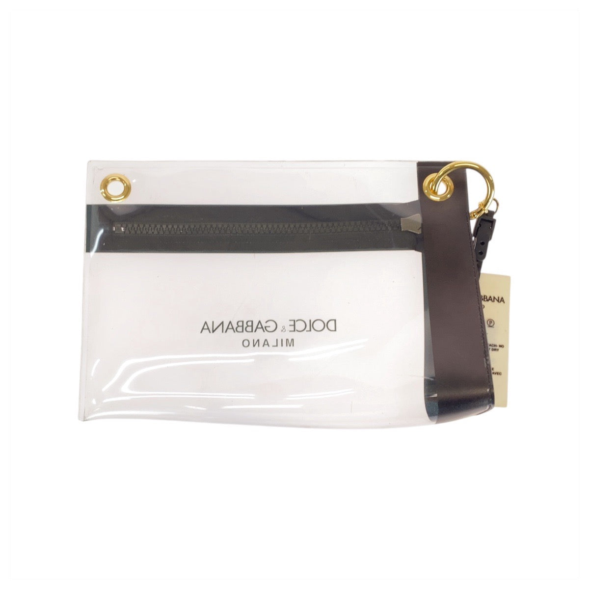 21145
DOLCE&GABBANA ドルチェアンドガッバーナ クリア ブラック ゴールド金具 PVC ショルダーバッグ クラッチバッグ レディース ABP14