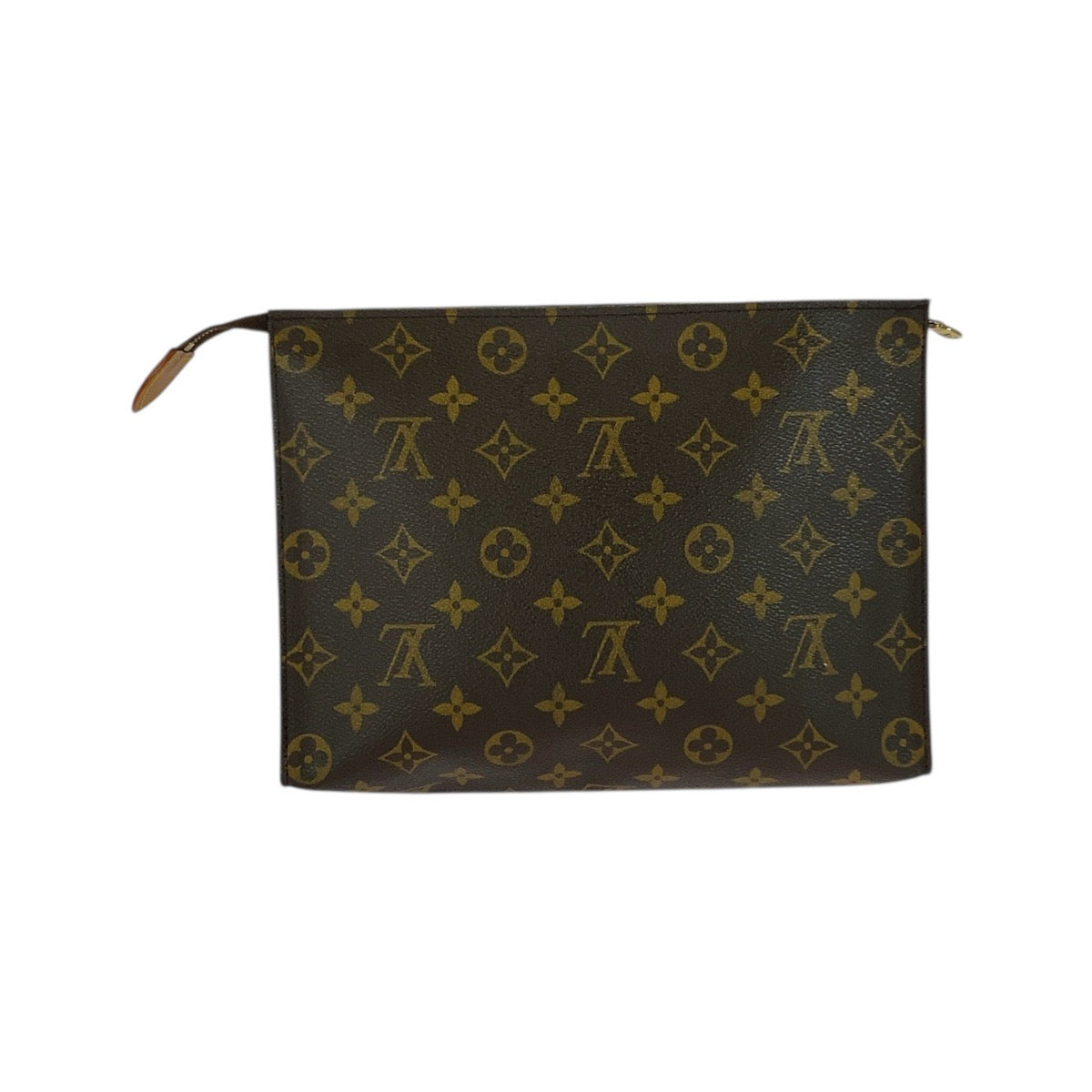 21146
LOUIS VUITTON ルイヴィトン ヴィンテージ モノグラム ポッシュ トワレット26 ブラウン 茶 ゴールド金具 レザー M47542 クラッチバッグ セカンドバッグ メンズ B20