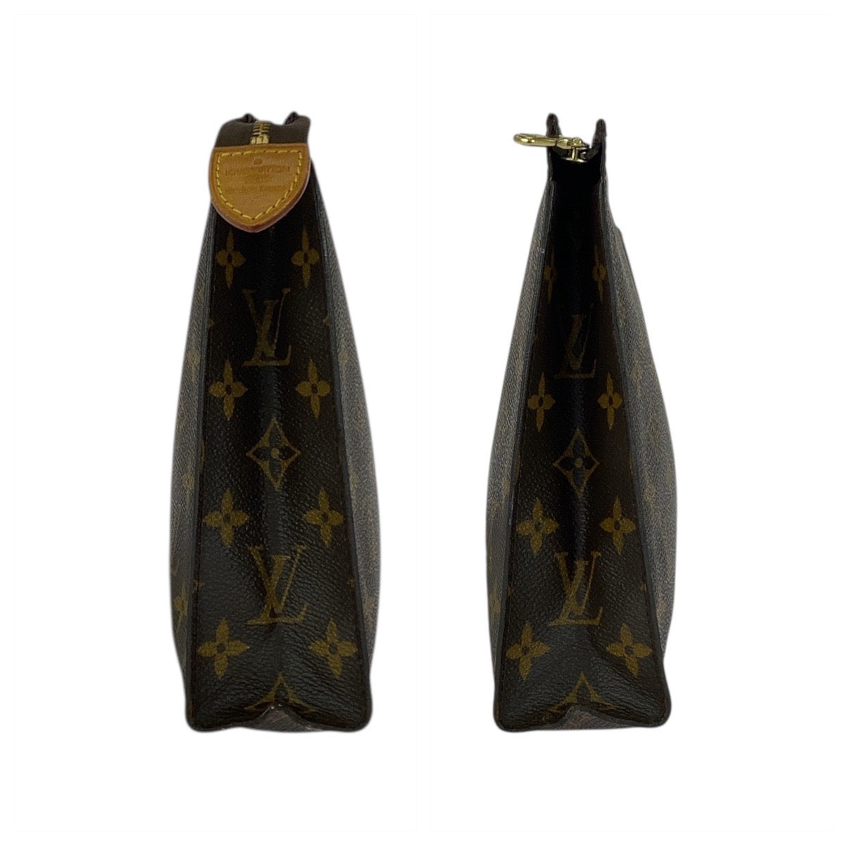 21146
LOUIS VUITTON ルイヴィトン ヴィンテージ モノグラム ポッシュ トワレット26 ブラウン 茶 ゴールド金具 レザー M47542 クラッチバッグ セカンドバッグ メンズ B20