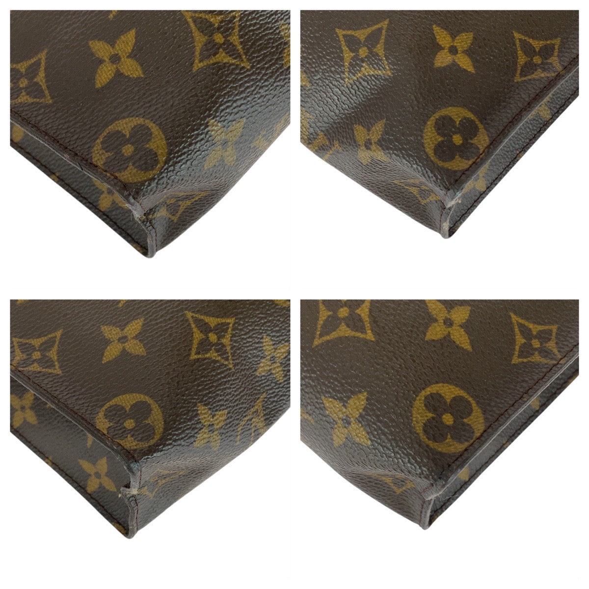 21146
LOUIS VUITTON ルイヴィトン ヴィンテージ モノグラム ポッシュ トワレット26 ブラウン 茶 ゴールド金具 レザー M47542 クラッチバッグ セカンドバッグ メンズ B20