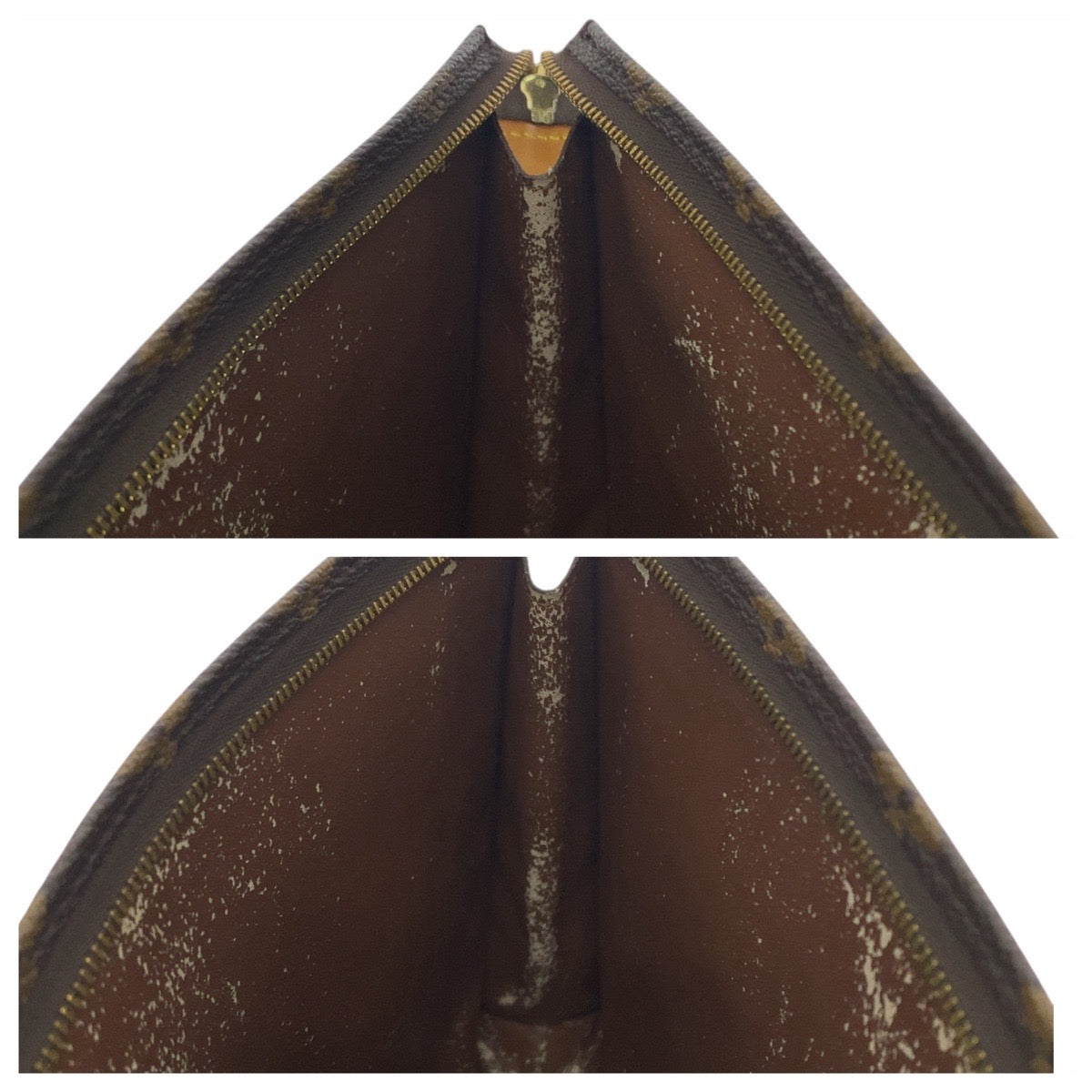 21146
LOUIS VUITTON ルイヴィトン ヴィンテージ モノグラム ポッシュ トワレット26 ブラウン 茶 ゴールド金具 レザー M47542 クラッチバッグ セカンドバッグ メンズ B20