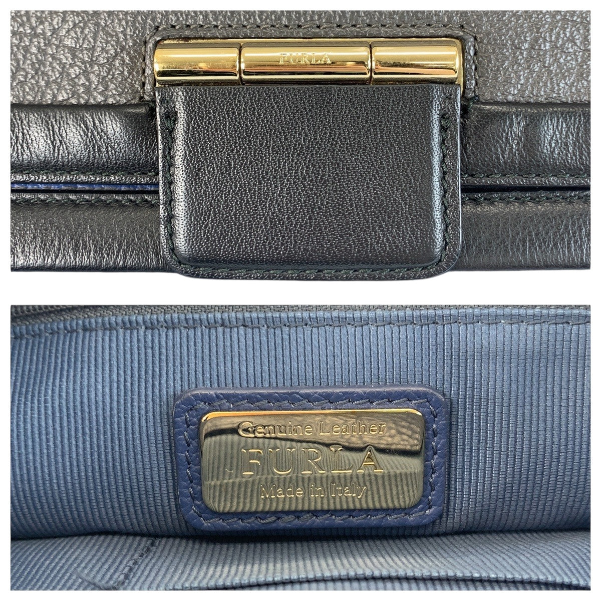 21149
Furla フルラ アルテーシア ブルー ブラック 黒 レザー F6675/S4 ハンドバッグ ショルダーバッグ レディース ABP8