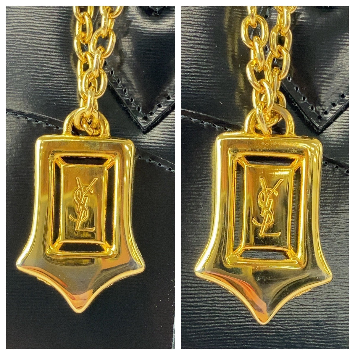 21150
YVES SAINT LAURENT イヴ サンローラン ヴィンテージ YSL カサンドラ ブラック 黒 ゴールド金具 レザー トートバッグ ショルダーバッグ 2way レディース ABP40