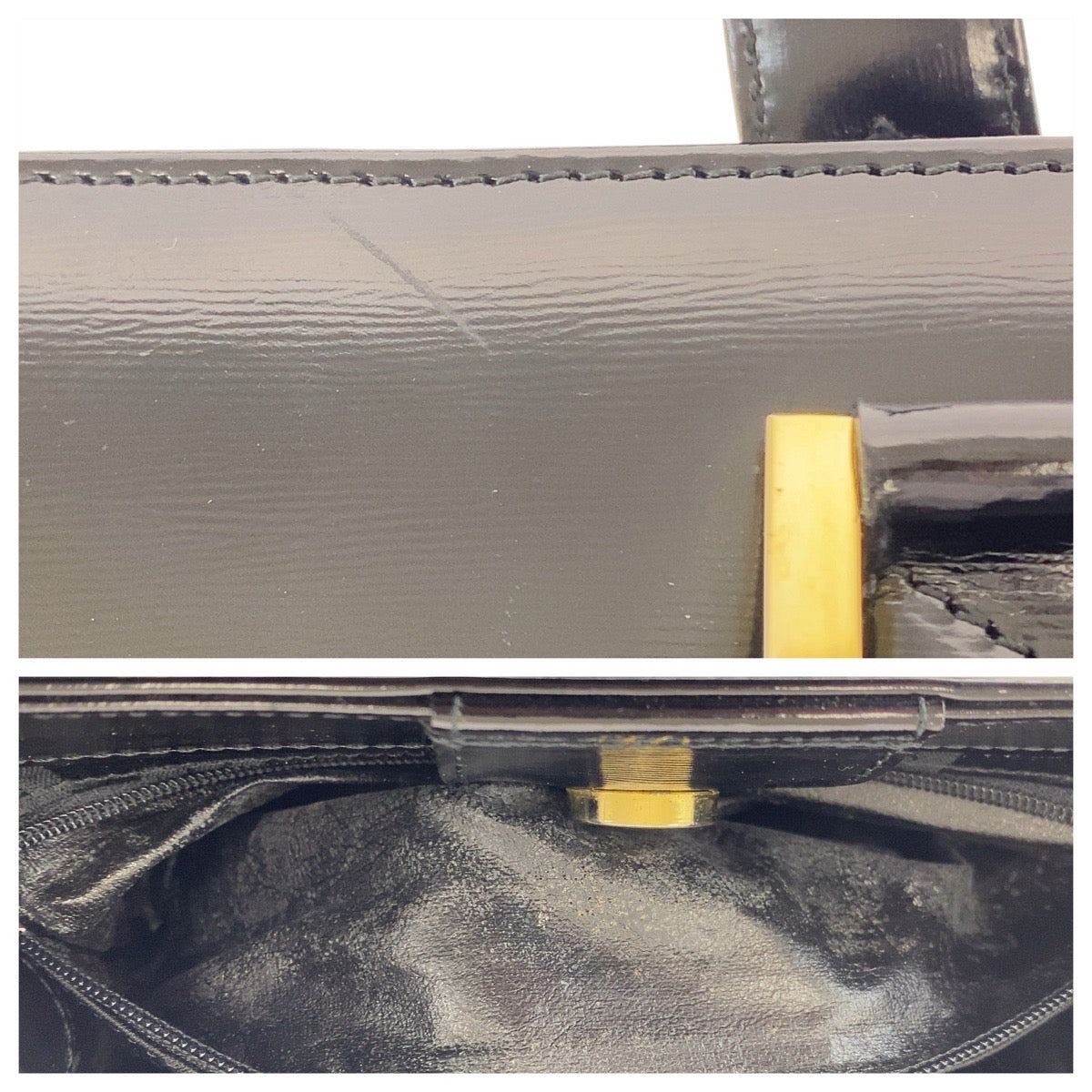 21150
YVES SAINT LAURENT イヴ サンローラン ヴィンテージ YSL カサンドラ ブラック 黒 ゴールド金具 レザー トートバッグ ショルダーバッグ 2way レディース ABP40