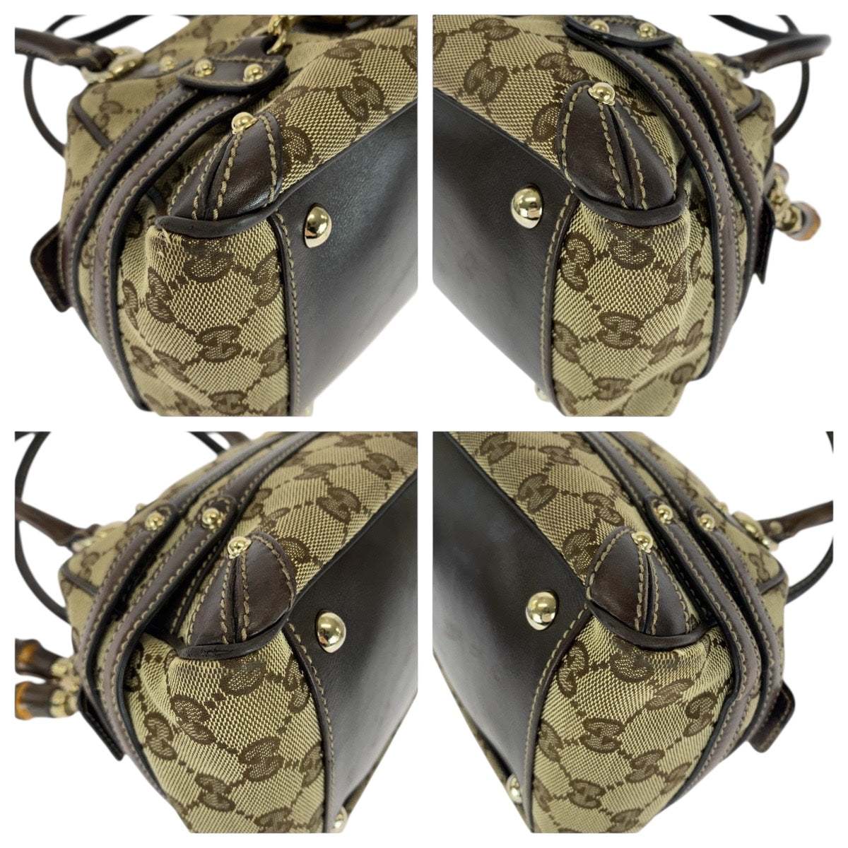21152
GUCCI グッチ ホースビット ベージュ ブラウン ゴールド金具 GGキャンバス / レザー / バンブー 159399 ハンドバッグ ショルダーバッグ レディース AB32