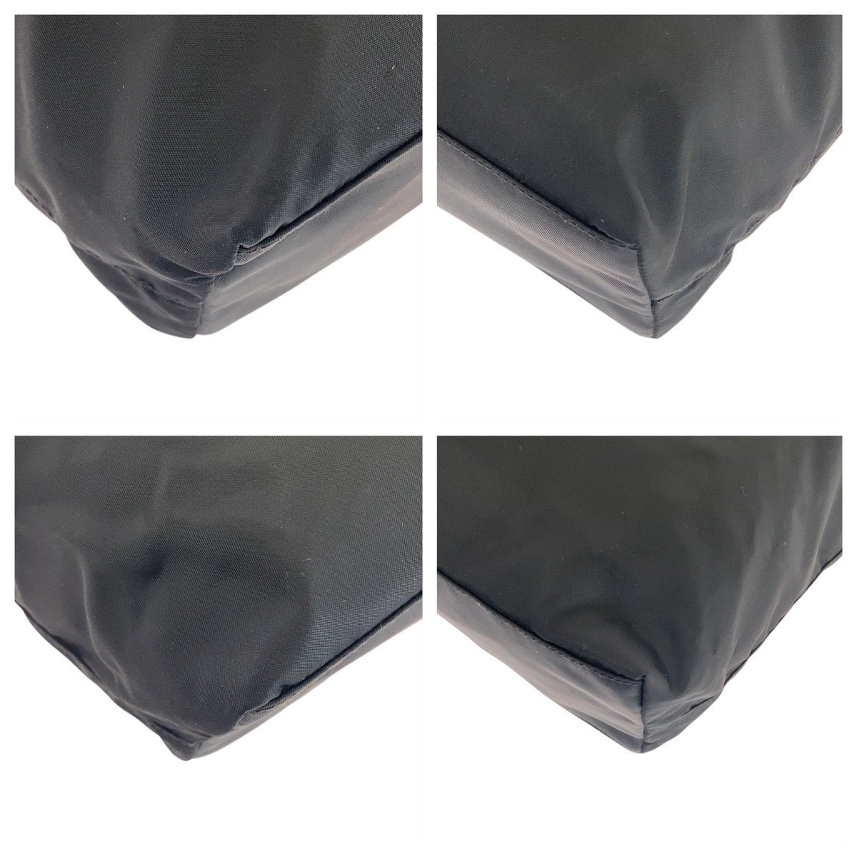 21153
PRADA プラダ テスート 三角ロゴプレート ブラック 黒 シルバー金具 ナイロン トートバッグ ショルダーバッグ レディース A45