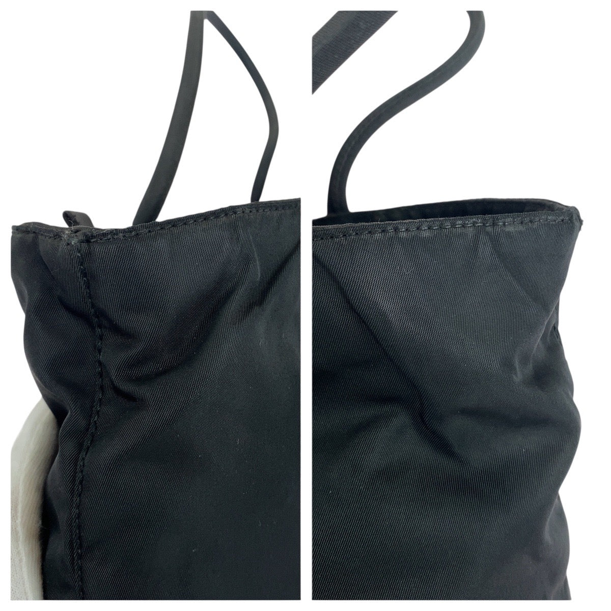 21154
PRADA プラダ テスート 三角ロゴプレート ブラック 黒 シルバー金具 ナイロン トートバッグ ショルダーバッグ レディース AB25