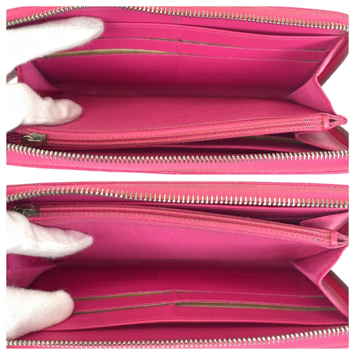 21156
CHANEL シャネル マトラッセ ココマーク ピンク シルバー金具 キャビアスキン 長財布 ラウンドファスナー レディース AB32