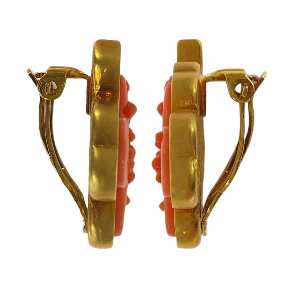 21157
CHANEL シャネル クローバー ココマーク ゴールド ピンク メッキ イヤリング レディース A40