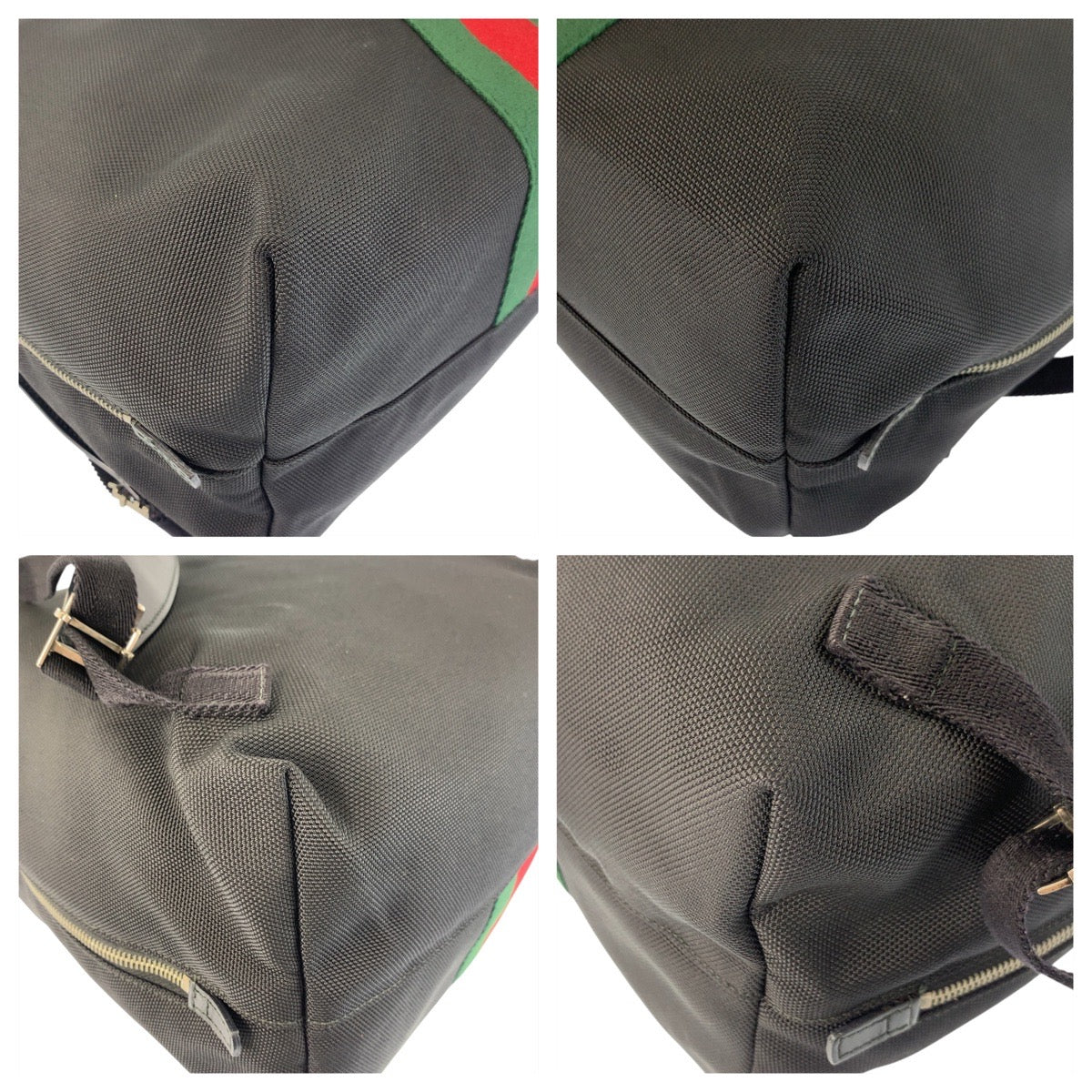 21158
GUCCI グッチ シェリーライン ブラック 黒 シルバー金具 レザー / テクノキャンバス 337075 リュック バックパック メンズ ABP62