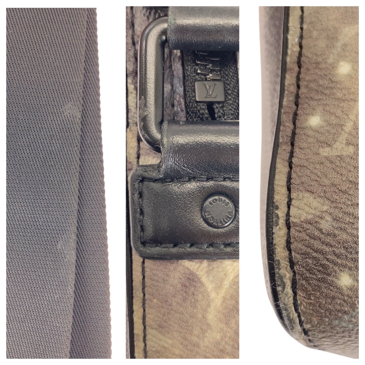 21159
LOUIS VUITTON ルイヴィトン モノグラム ギャラクシー アルファメッセンジャー グレー 黒 ブラック レザー / モノグラムキャンバス M44165 ショルダーバッグ メッセンジャーバッグ メンズ ABP200