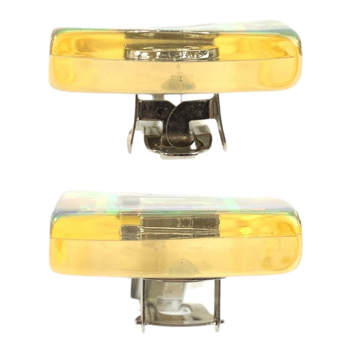 21160
CHANEL シャネル ロゴ シルバー オーロラ プラスチック / メッキ バレッタ ヘアアクセサリー 97P刻印 レディース ABP40