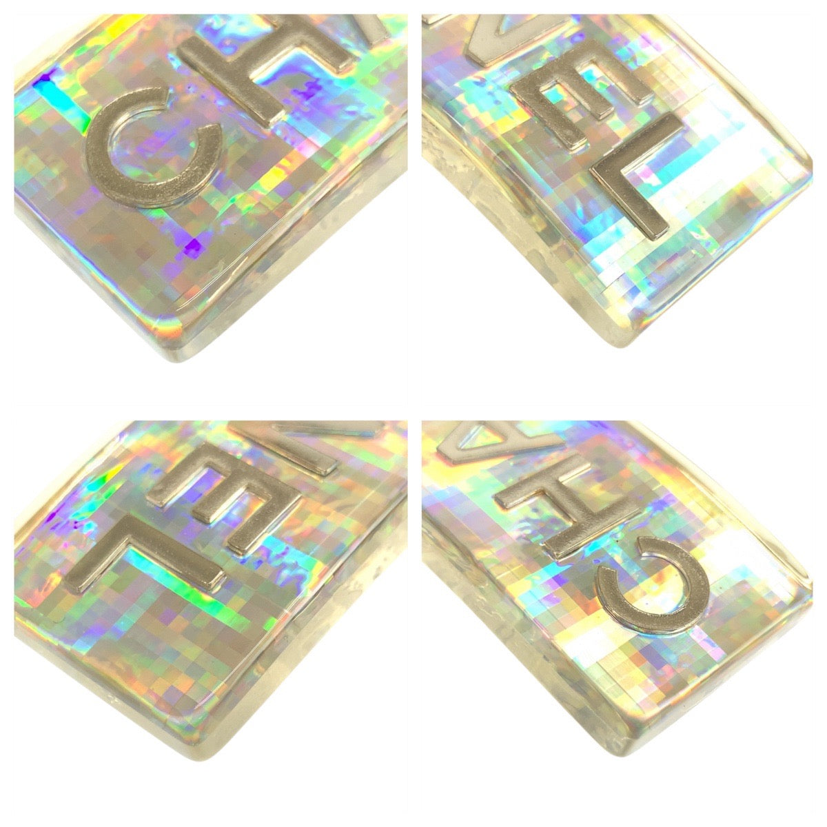 21160
CHANEL シャネル ロゴ シルバー オーロラ プラスチック / メッキ バレッタ ヘアアクセサリー 97P刻印 レディース ABP40