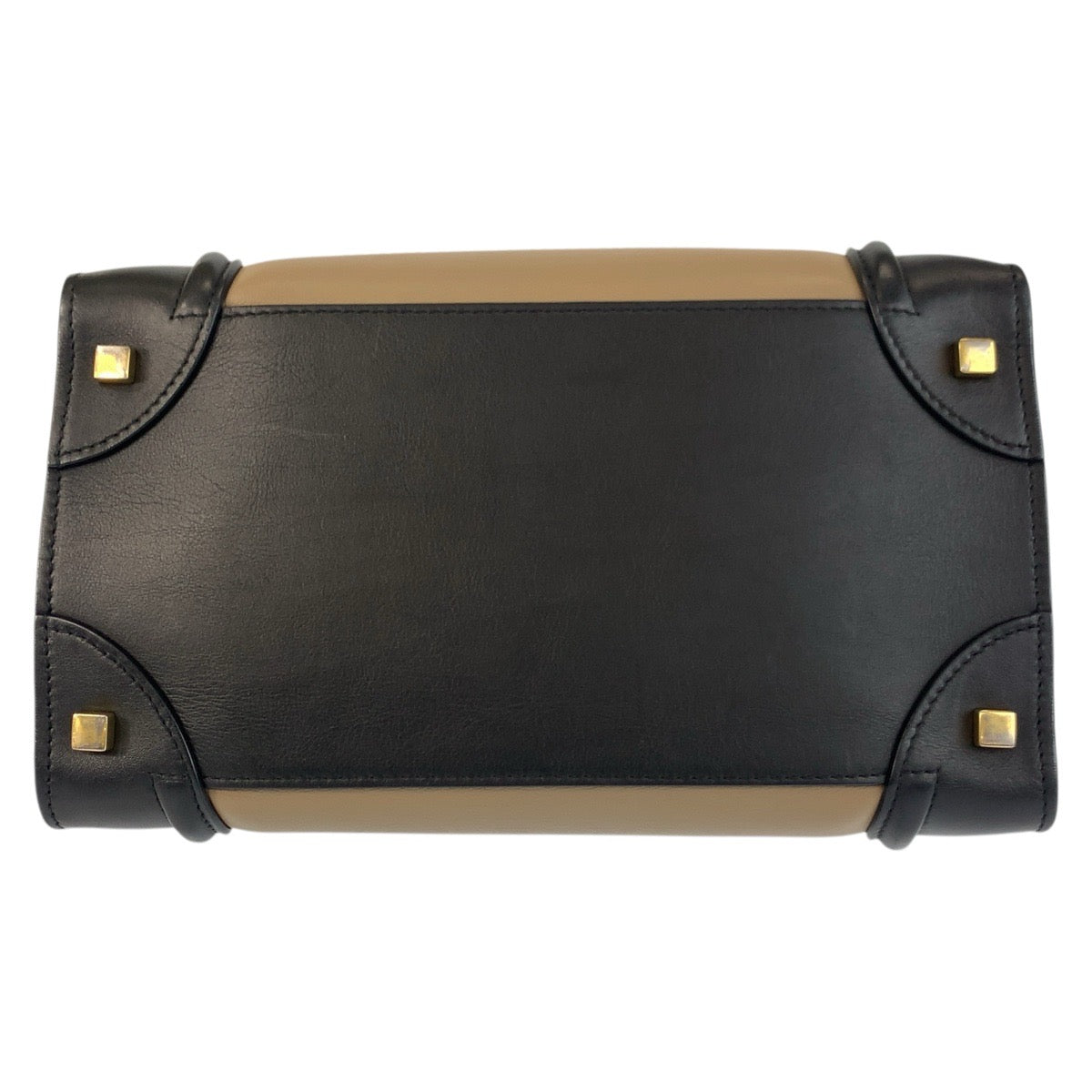 21161
CELINE セリーヌ ラゲージ ミニショッパー ベージュ ブラック ネイビー ゴールド金具 レザー S-SA-0182 ハンドバッグ トートバッグ レディース ABP62