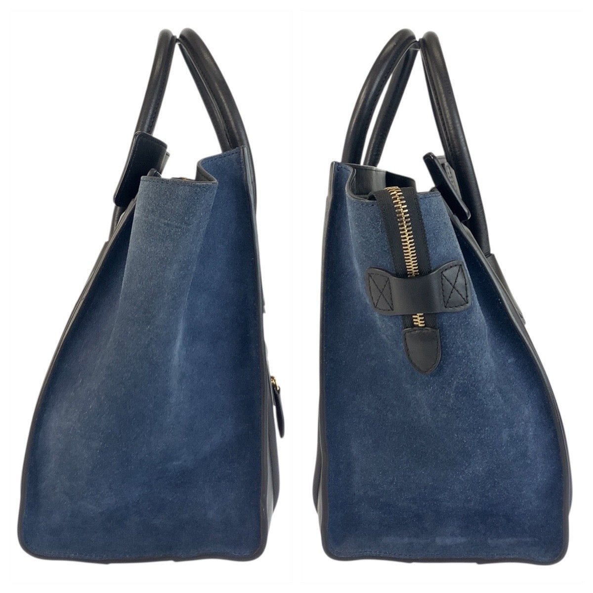 21161
CELINE セリーヌ ラゲージ ミニショッパー ベージュ ブラック ネイビー ゴールド金具 レザー S-SA-0182 ハンドバッグ トートバッグ レディース ABP62