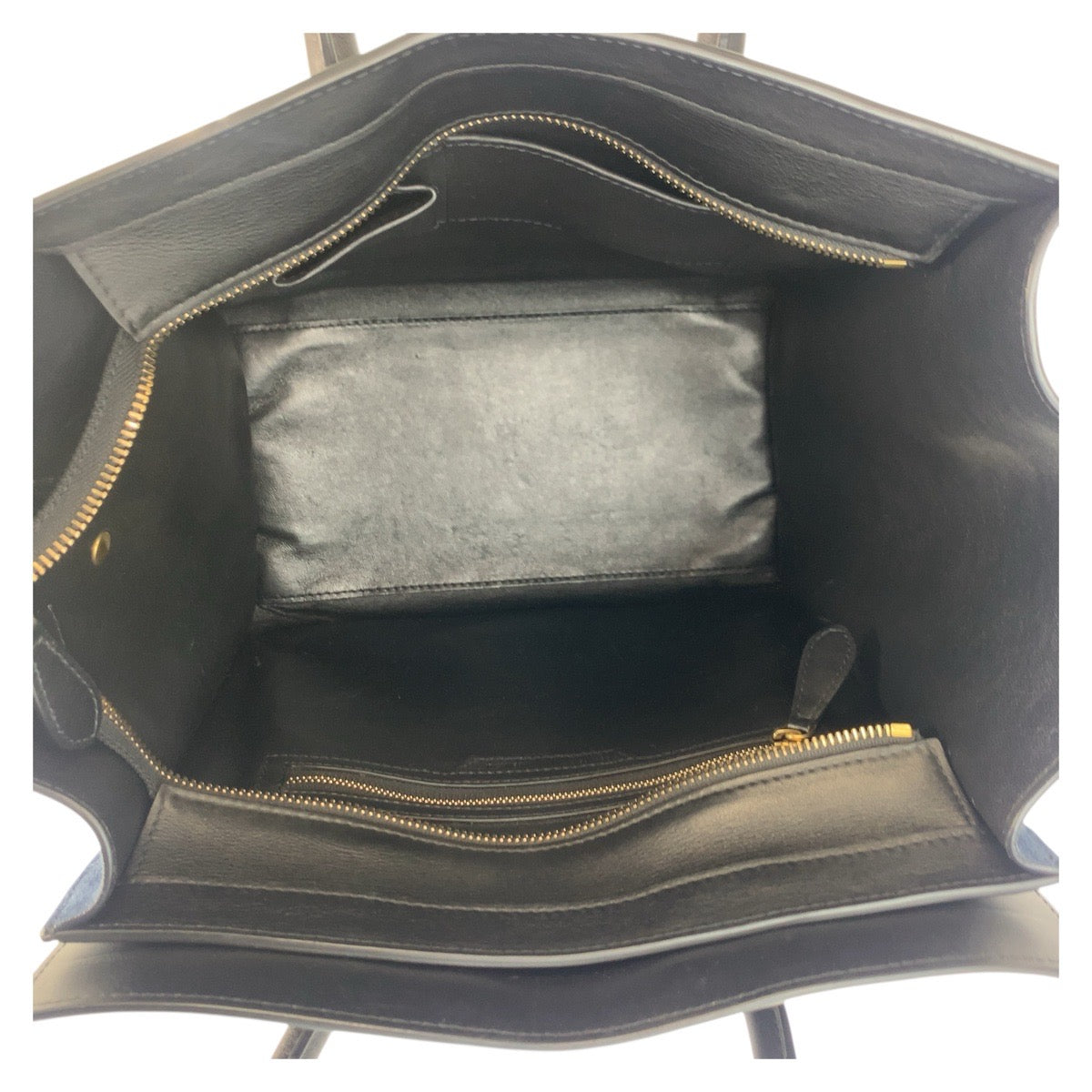 21161
CELINE セリーヌ ラゲージ ミニショッパー ベージュ ブラック ネイビー ゴールド金具 レザー S-SA-0182 ハンドバッグ トートバッグ レディース ABP62