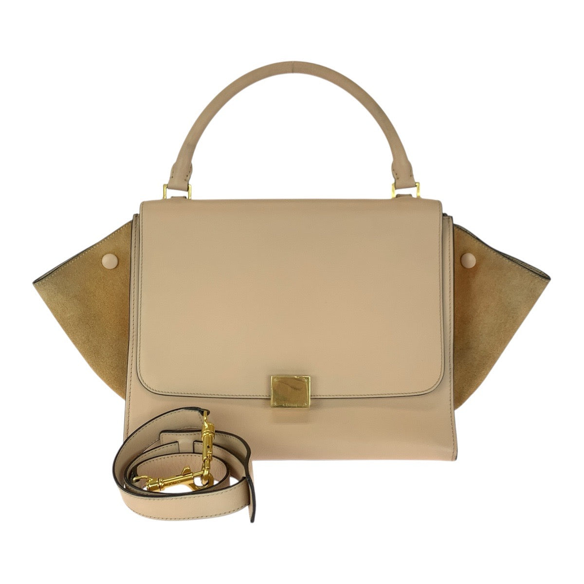 21163
CELINE セリーヌ トラペーズ サーモンピンク ゴールド金具 レザー / スエード F VP 0143 ショルダーバッグ ハンドバッグ 2way レディース ABP42