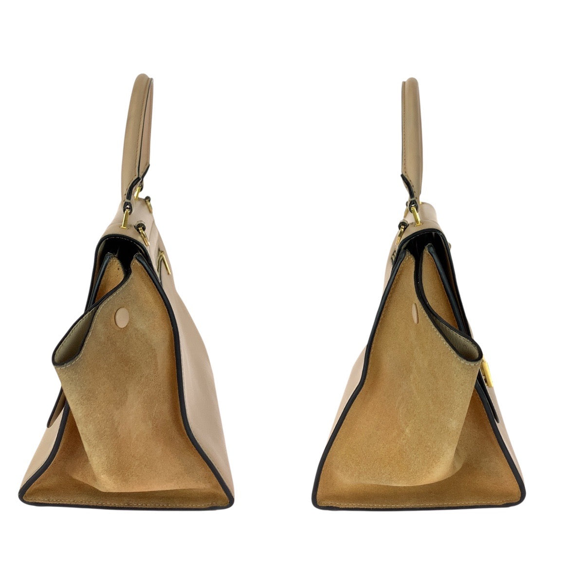 21163
CELINE セリーヌ トラペーズ サーモンピンク ゴールド金具 レザー / スエード F VP 0143 ショルダーバッグ ハンドバッグ 2way レディース ABP42