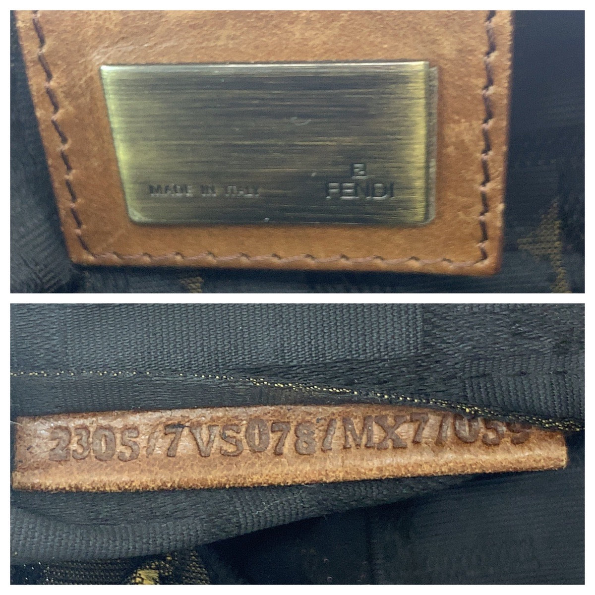21167
FENDI フェンディ ヴィンテージ ズッカ ブラウン ゴールド金具 キャンバス ハンドバッグ ショルダーバッグ レディース ABP45