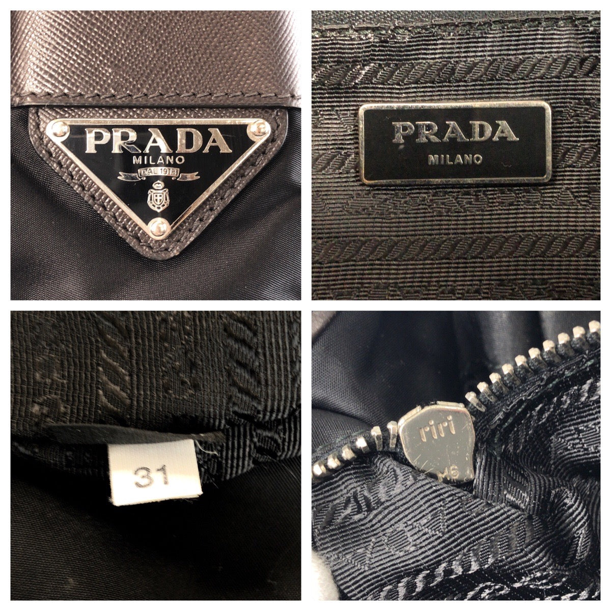 21169
PRADA プラダ テスート 三角ロゴプレート ブラック 黒 シルバー金具 ナイロン ショルダーバッグ メッセンジャーバッグ レディース ABP40